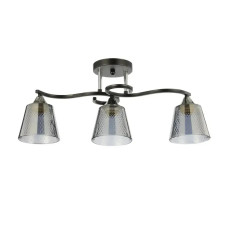 Потолочная люстра Interees на три затемненных плафона под лампу Е27 черная/хром IP20 V 6089-3 BK+CR