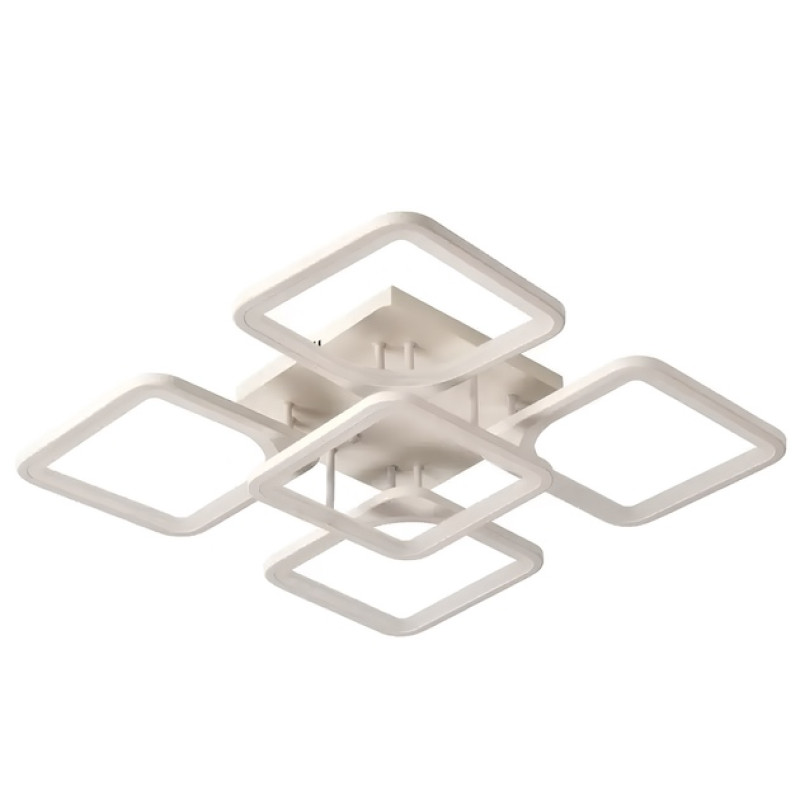 Потолочная LED люстра 146W с пультом VALESO с квадратными плафонами 3000-6000К белая IP20 V L6108-5 WT