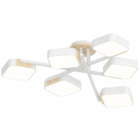 Люстра светодиодная LED потолочная Valeso V XI3357-6 WH+WOOD 108W