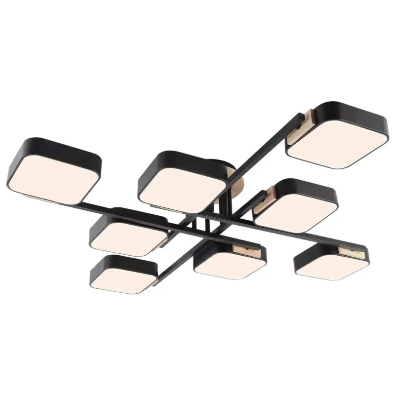 Люстра світлодіодна LED стельова Valeso V XI3357-8 BK+WOOD 144W