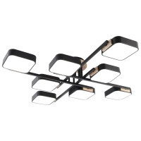 Люстра светодиодная LED потолочная Valeso V XI3357-8 BK+WOOD 144W