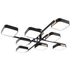 Люстра світлодіодна LED стельова Valeso V XI3357-8 BK+WOOD 144W