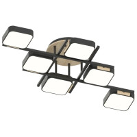 Люстра светодиодная LED потолочная Valeso V XI3358-6 BK+WOOD 108W