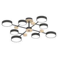 Люстра светодиодная LED потолочная Valeso V XI3328-8 BK+WOOD 120W