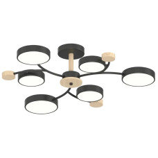 Люстра светодиодная LED потолочная Valeso V XI3336-6 BK+WOOD 90W
