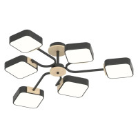 Люстра светодиодная LED потолочная Valeso V XI3348-6 BK+WOOD 108W