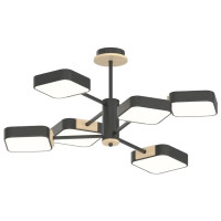 Люстра светодиодная LED потолочная Valeso V XI3349-6 BK+WOOD 108W