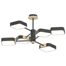Люстра світлодіодна LED стельова Valeso V XI3349-6 BK+WOOD 108W