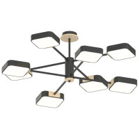 Люстра светодиодная LED потолочная Valeso V XI3349-8 BK+WOOD 144W