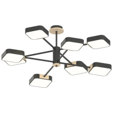 Люстра світлодіодна LED стельова Valeso V XI3349-8 BK+WOOD 144W