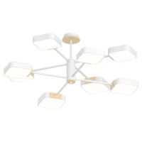 Люстра светодиодная LED потолочная Valeso V XI3349-8 WH+WOOD 144W