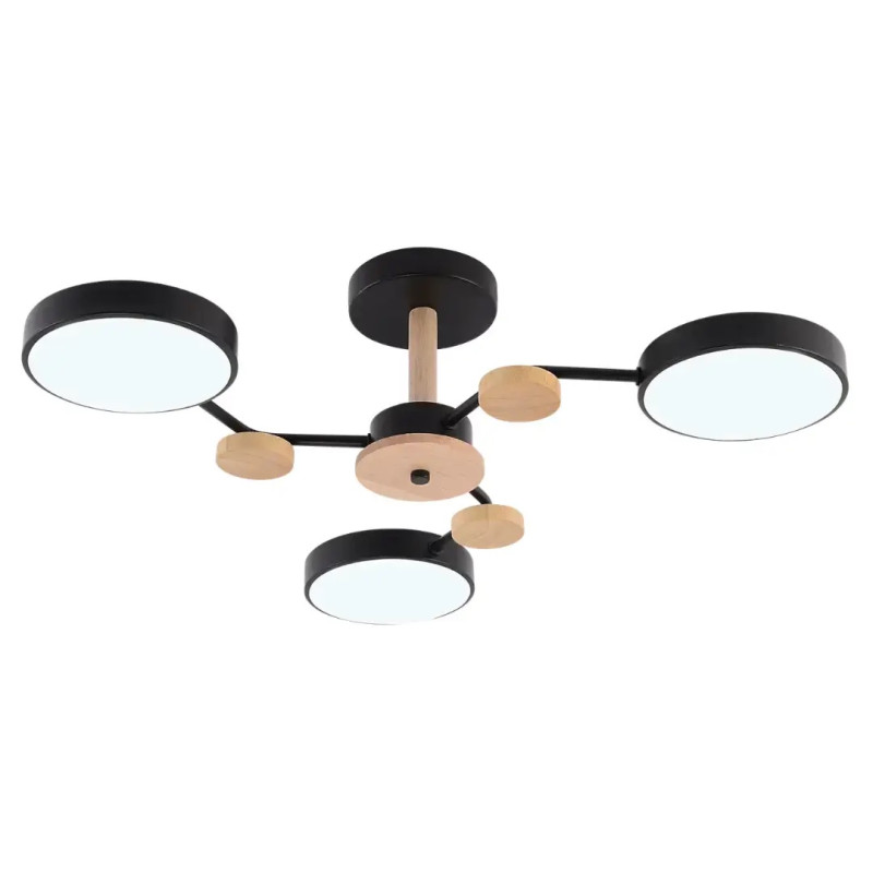 Люстра светодиодная LED потолочная Valeso V XI3310-3 BK+WOOD 54W