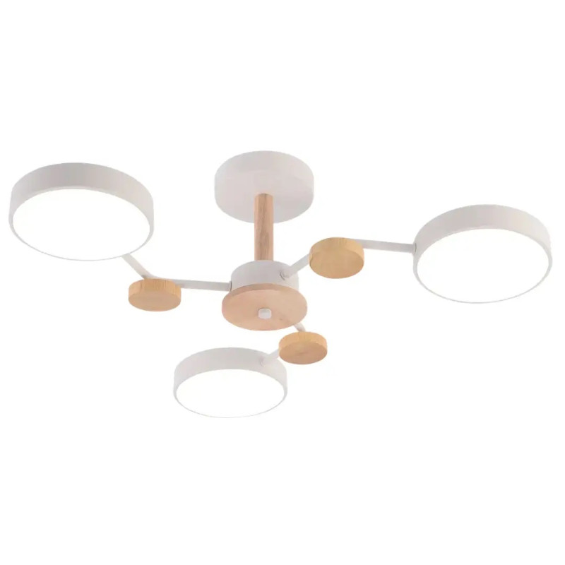 Люстра світлодіодна LED стельова Valeso V XI3310-3 WH+WOOD 54W