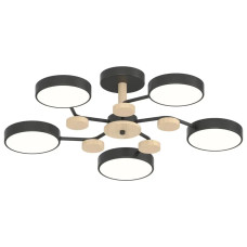 Люстра светодиодная LED потолочная Valeso V XI3310-5 BK+WOOD 90W