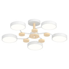 Люстра світлодіодна LED стельова Valeso V XI3310-5 WH+WOOD 90W