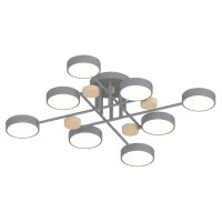 Люстра светодиодная LED потолочная Valeso V XI3317-8 GREY+WOOD 96W