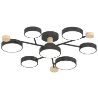 Люстра світлодіодна LED стельова Valeso V XI3318-7 BK+WOOD 108W