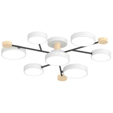 Люстра светодиодная LED потолочная Valeso V XI3318-7 WH+BK+WOOD 108W