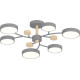 Люстра светодиодная LED потолочная Valeso V XI3324-6 GREY+WOOD 90W