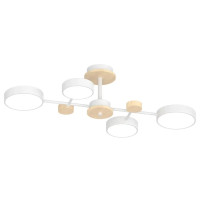 Люстра светодиодная LED потолочная Valeso V XI3328-4 WH+WOOD 60W