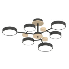 Люстра светодиодная LED потолочная Valeso V XI3328-6 BK+WOOD 90W