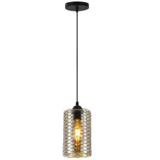 Подвесной светильник VALESO с круглым стеклянным плафоном под лампу Е27 черный/золото IP20 V XA3001/1Н