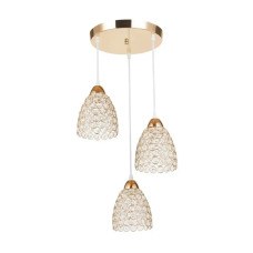 Подвесной светильник Interees на круглой основе под три лампы Е27 золотой IP20 V 6180-3 FG