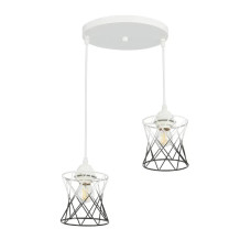 Підвісний світильник Interees на два круглих плафона під лампу Е27 білий IP20 V 6167-2 WH