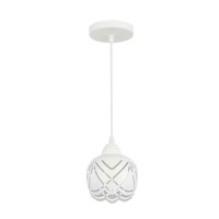 Підвісний світильник Interees з металевим плафоном під лампу Е27 білий IP20 V 6165-1 WH