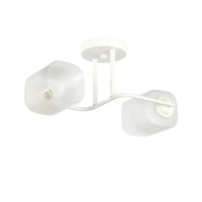 Стельова люстра Interees на два прозорих плафона під лампу Е27 біла IP20 V 70185-2 WH