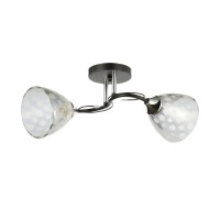 Потолочная люстра Interees на два затемненных плафона под лампу Е27 черная/хром IP20 V 6106-2 BK+CR