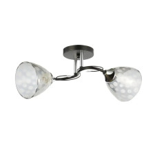 Потолочная люстра Interees на два затемненных плафона под лампу Е27 черная/хром IP20 V 6106-2 BK+CR