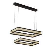 Подвесная LED люстра 94W Interees на два акриловых плафона 3000-6400К с пультом IP20 V QQD3126 BK