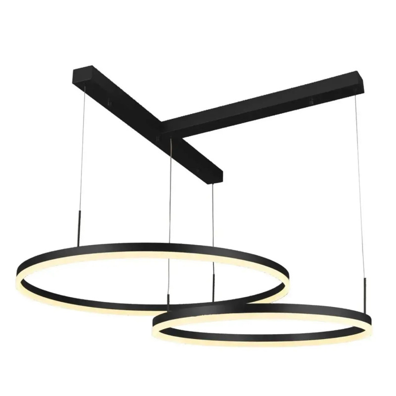 Підвісна LED люстра 98W Interees з регульованою висотою 3000-6400К із пультом чорна IP20 V QQD3033 BK