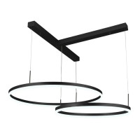 Подвесная LED люстра 98W Interees с регулируемой высотой 3000-6400К с пультом черная IP20 V QQD3033 BK