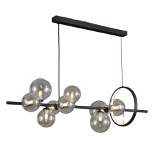 Підвісна люстра VALESO на дев'ять плафонів під лампу G9 і LED кільцем чорна IP20 V GLD-23918/9+1