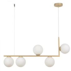 Подвесная люстра VALESO с пятью плафонами на планке под лампы Е27 60W медь IP20 V 8873-5 CP