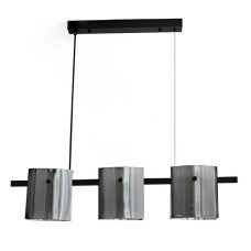 Подвесная люстра VALESO с тремя круглыми стеклянными плафонами под лампу G9 21W  черная IP20 V DV01-3/750L BK