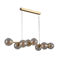 Підвісна світлодіодна люстра 40W VALESO на вісім затемнених плафонів бронзова IP20 V GLD-23933/8