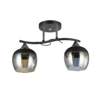 Стельова люстра Interees з металевим каркасом під дві лампи Е27 чорна/хром IP20 V 5004-2 BK+CR