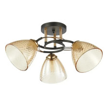 Потолочная люстра Interees с металлическим каркасом под три лампы Е27 черная/золото IP20 V 70241-3 BK+FG+BG