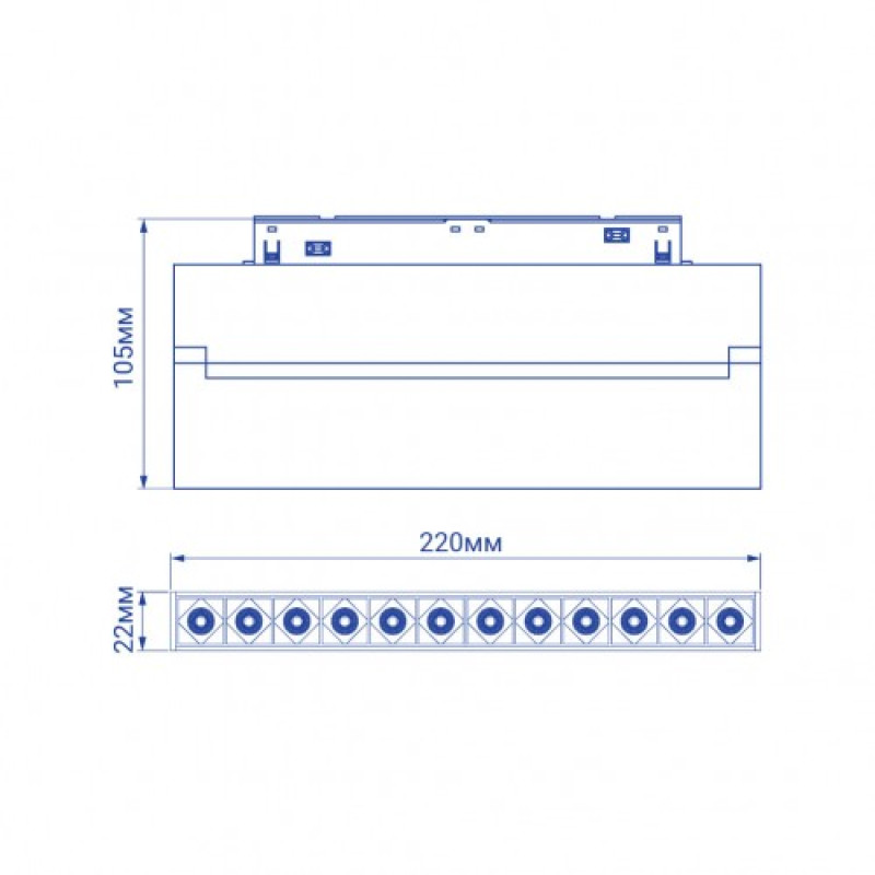 Магнитный трековый светильник Feron MGN301 12W черный 41936