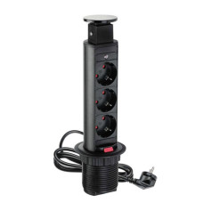 Удлинитель GTV для офиса (встроенный в стол) 3 гнезда SCHUCKO черный AE-BPW3GS-20