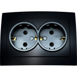 Розетка двомісна з/з NILSON Touran чорна матова 24381025