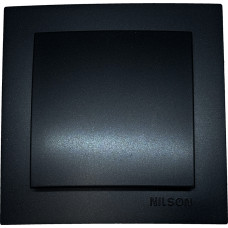 Выключатель одноклавишный NILSON Touran черный матовый 24381001