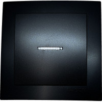 Выключатель одноклавишный с подсветкой NILSON Touran черный матовый 24381002