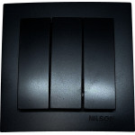 Выключатель трехклавишный NILSON Touran черный матовый 24381007