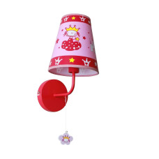 Бра настінне Sirius дитяче з мотузковим вимикачем під лампу Е14 рожеве IP20 MB11020-1C 60W