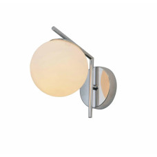 Бра настенная Sirius с шаровидным плафоном под лампу Е27 хром/белая IP20 74534/1W CR 40W