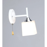 Бра настінне Sirius з квадратним плафоном під лампу Е27 біле/хром IP20 B N6646/1W WT+CR 60W